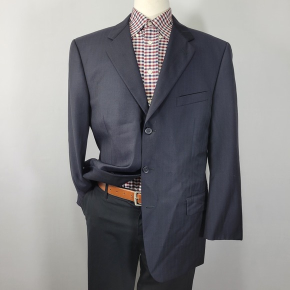 Joseph Abboud Men's Sport‎ Coat Blazer Three Button Navy Striped Wool 42R